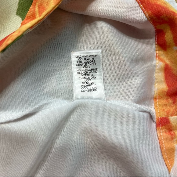 Cato High Low Orange and White Floral Flowy Midi to Long Skirt Women Size 12 - Picture 7 of 7